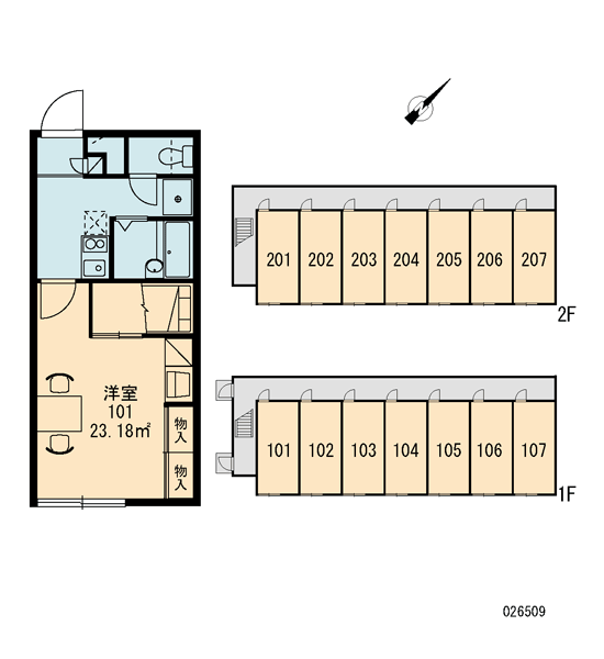 レオパレスｍｉｃｋｙｈｏｕｓｅ 105号室 旭川駅 旭川市 レオパレス21 の賃貸アパート