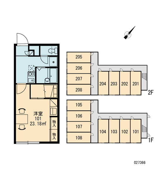 レオパレスポラリス 103号室 宮の沢駅 札幌市西区 レオパレス21 の賃貸アパート