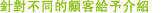 針對不同的顧客給予介紹